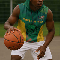 World Football 2026 South Africa Custom Sleeveless Hoodie Tradional Protea Kente Pattern - Wonder Print Shop