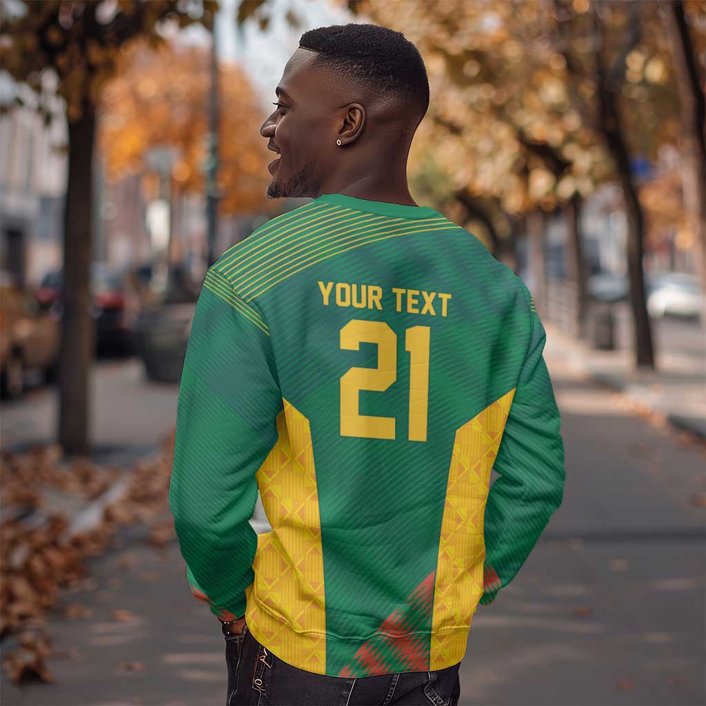 World Football 2026 South Africa Custom Sweatshirt Tradional Protea Kente Pattern - Wonder Print Shop