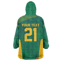 World Football 2026 South Africa Custom Wearable Blanket Hoodie Tradional Protea Kente Pattern - Wonder Print Shop