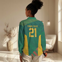 World Football 2026 South Africa Custom Women Casual Shirt Tradional Protea Kente Pattern - Wonder Print Shop