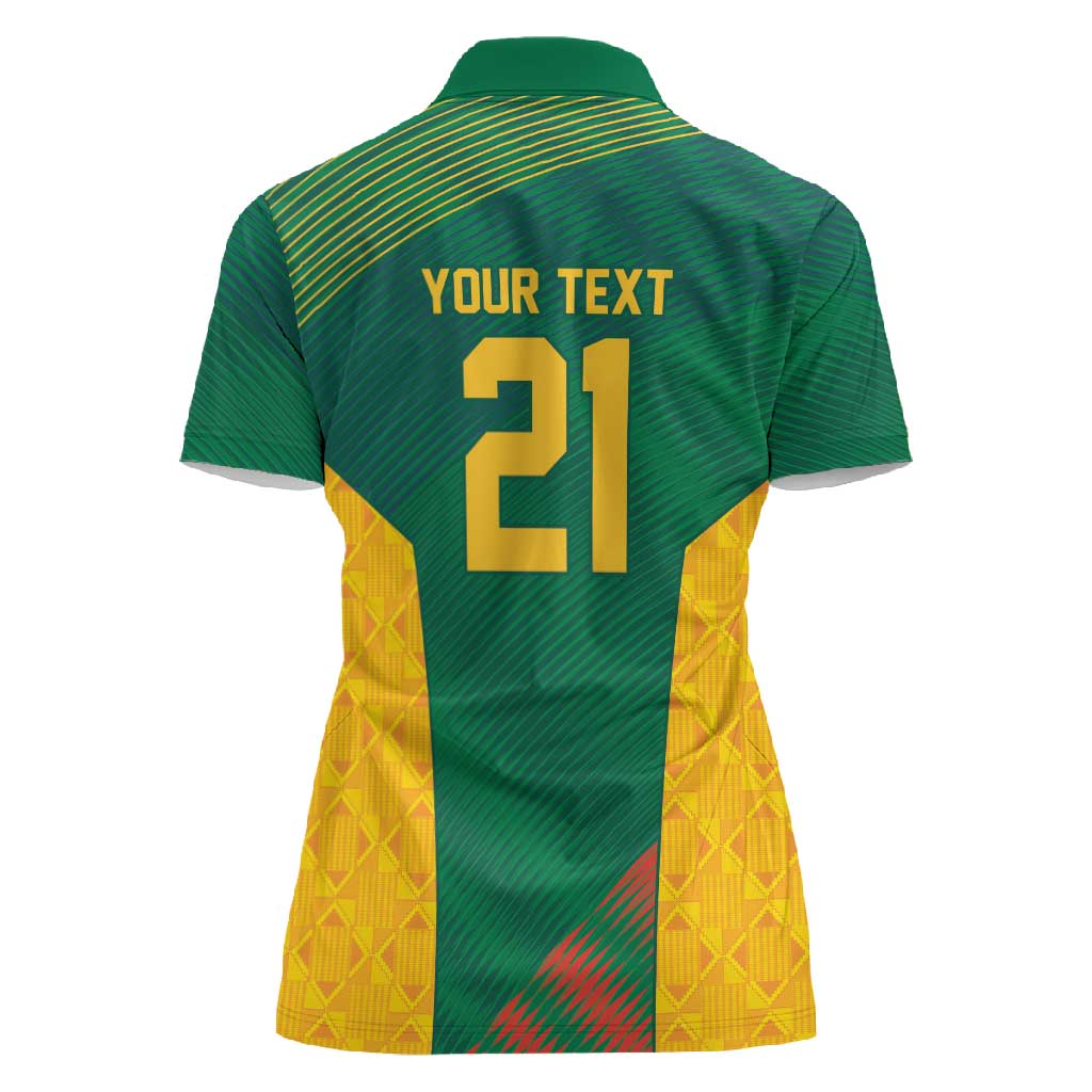 World Football 2026 South Africa Custom Women Polo Shirt Tradional Protea Kente Pattern - Wonder Print Shop