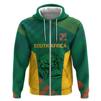 World Football 2026 South Africa Custom Zip Hoodie Tradional Protea Kente Pattern - Wonder Print Shop