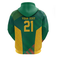 World Football 2026 South Africa Custom Zip Hoodie Tradional Protea Kente Pattern - Wonder Print Shop
