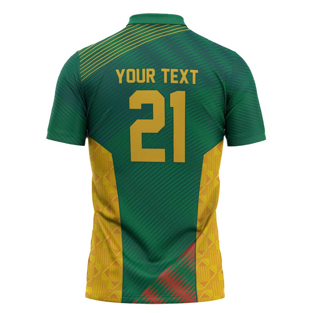 World Football 2026 South Africa Custom Zipper Polo Shirt Tradional Protea Kente Pattern - Wonder Print Shop