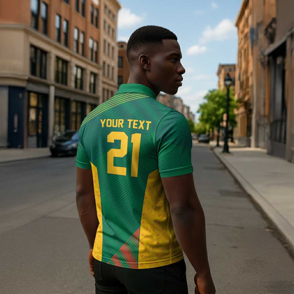 World Football 2026 South Africa Custom Zipper Polo Shirt Tradional Protea Kente Pattern - Wonder Print Shop