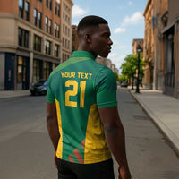 World Football 2026 South Africa Custom Zipper Polo Shirt Tradional Protea Kente Pattern - Wonder Print Shop