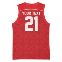 World Football 2026 Tunisia Custom Basketball Jersey Traditional Islamic Motif - Wonder Print Shop