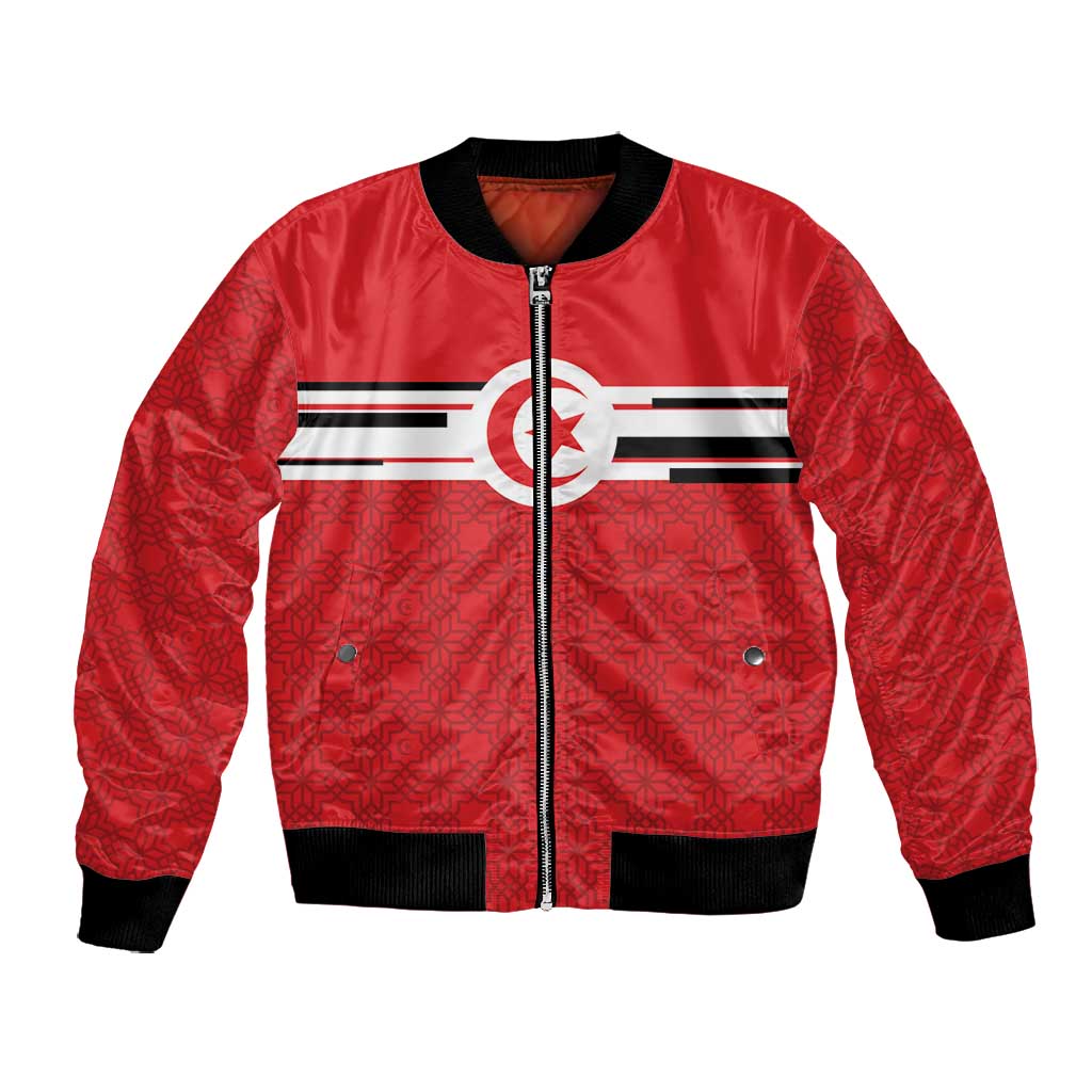 World Football 2026 Tunisia Custom Bomber Jacket Traditional Islamic Motif - Wonder Print Shop
