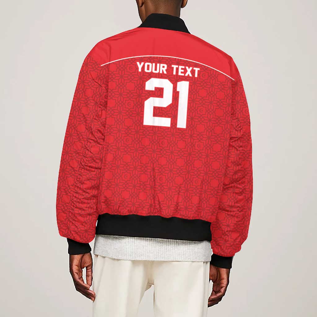 World Football 2026 Tunisia Custom Bomber Jacket Traditional Islamic Motif - Wonder Print Shop