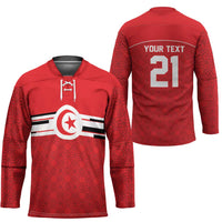 World Football 2026 Tunisia Custom Hockey Jersey Traditional Islamic Motif - Wonder Print Shop