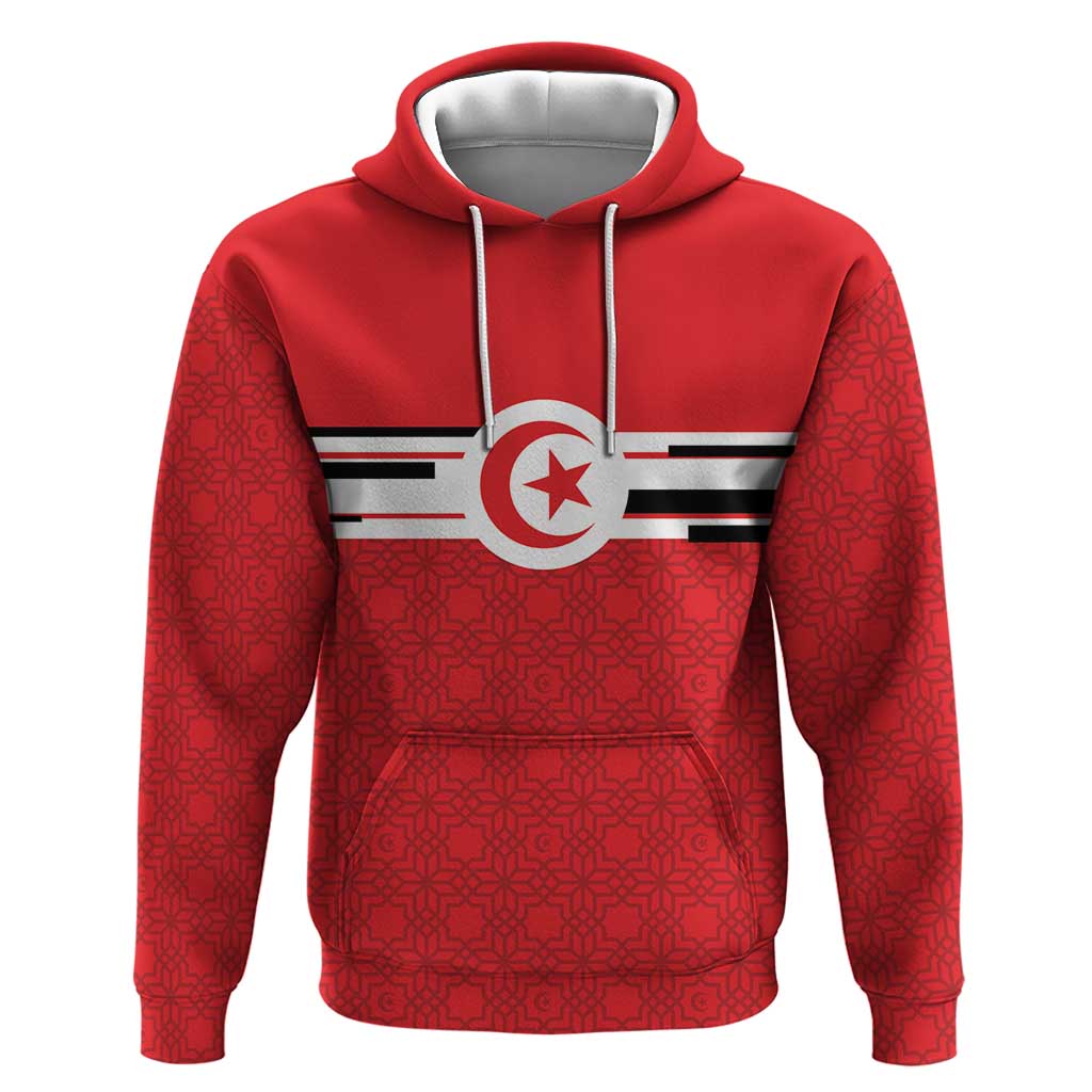 World Football 2026 Tunisia Custom Hoodie Traditional Islamic Motif - Wonder Print Shop