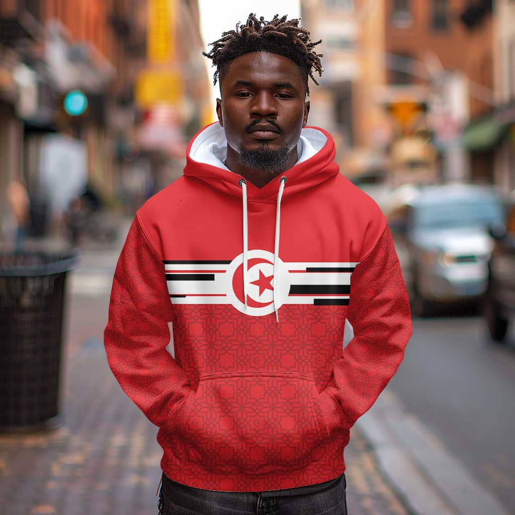 World Football 2026 Tunisia Custom Hoodie Traditional Islamic Motif - Wonder Print Shop