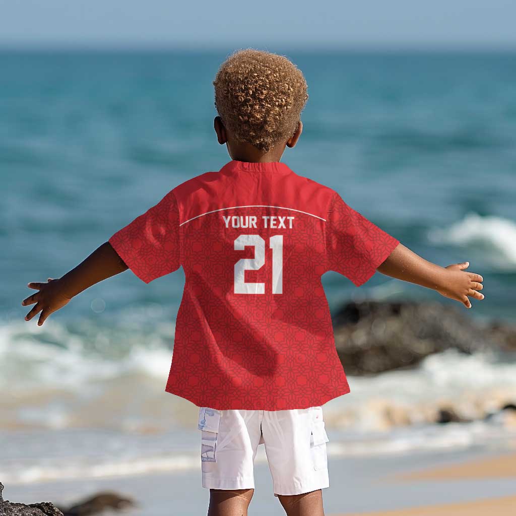 World Football 2026 Tunisia Custom Kid Hawaiian Shirt Traditional Islamic Motif - Wonder Print Shop