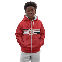 World Football 2026 Tunisia Custom Kid Hoodie Traditional Islamic Motif - Wonder Print Shop