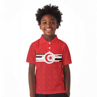 World Football 2026 Tunisia Custom Kid Polo Shirt Traditional Islamic Motif - Wonder Print Shop