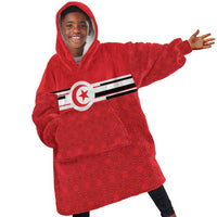 World Football 2026 Tunisia Custom Kid Wearable Blanket Hoodie Traditional Islamic Motif - Wonder Print Shop