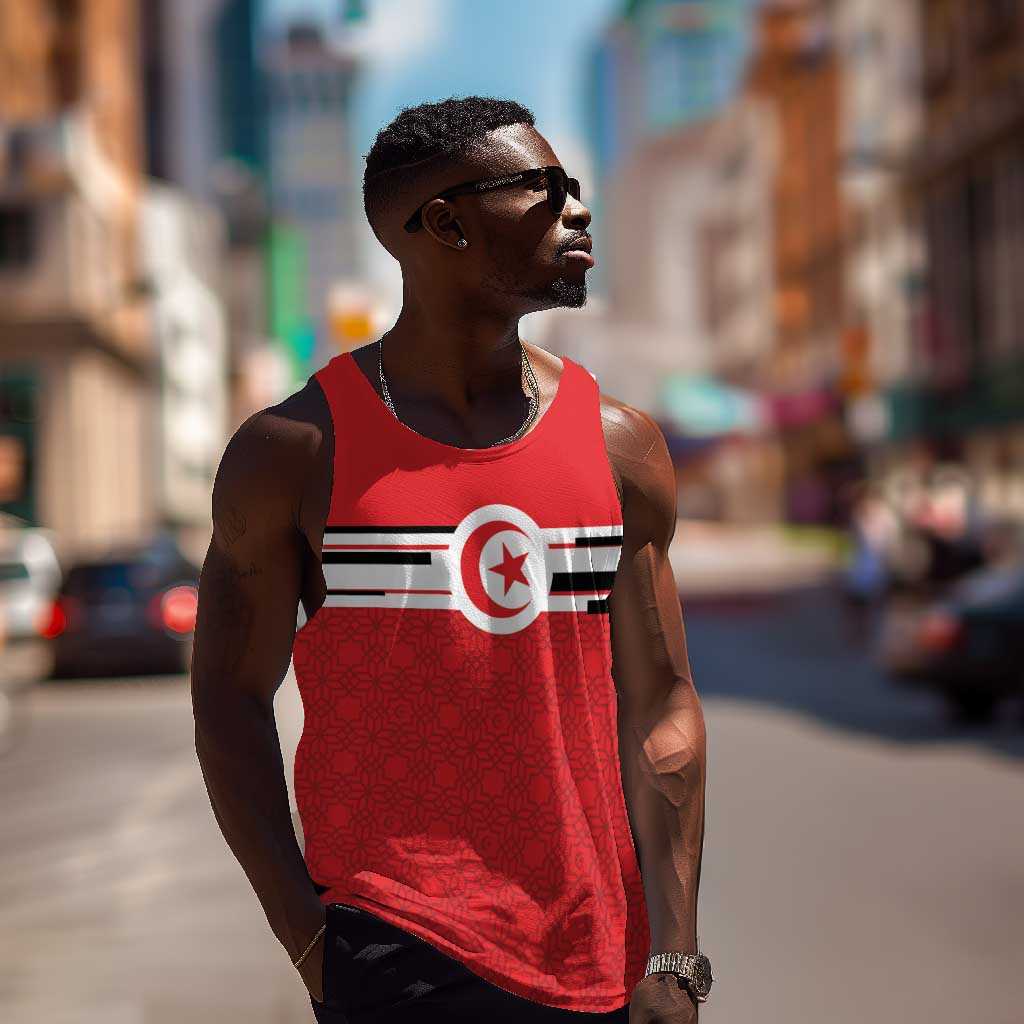 World Football 2026 Tunisia Custom Men Tank Top Traditional Islamic Motif - Wonder Print Shop