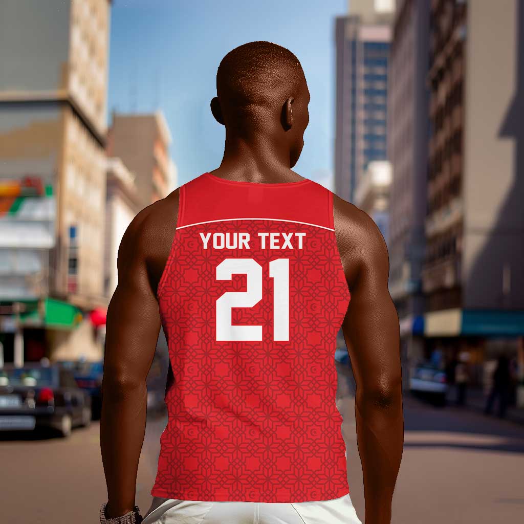 World Football 2026 Tunisia Custom Men Tank Top Traditional Islamic Motif - Wonder Print Shop
