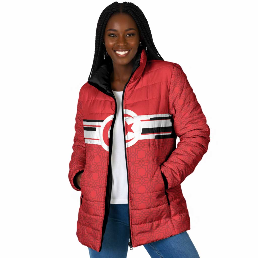 World Football 2026 Tunisia Custom Padded Jacket Traditional Islamic Motif - Wonder Print Shop