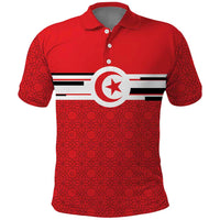 World Football 2026 Tunisia Custom Polo Shirt Traditional Islamic Motif - Wonder Print Shop