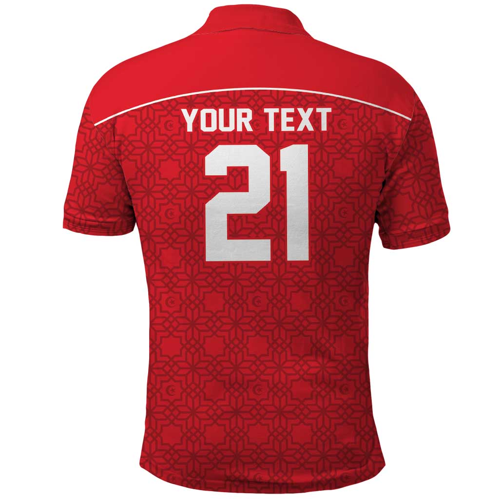 World Football 2026 Tunisia Custom Polo Shirt Traditional Islamic Motif - Wonder Print Shop