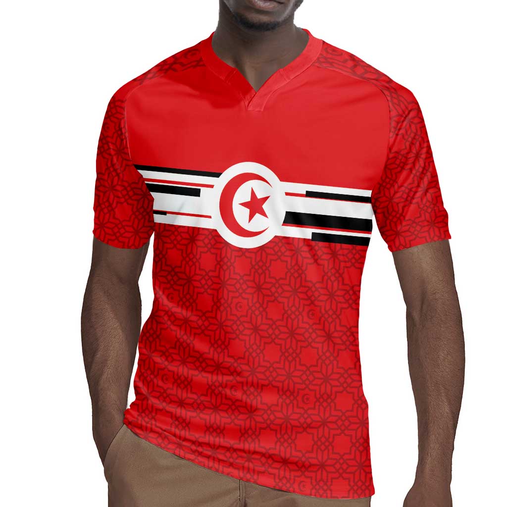 World Football 2026 Tunisia Custom Rugby Jersey Traditional Islamic Motif - Wonder Print Shop