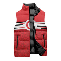 World Football 2026 Tunisia Custom Sleeveless Puffer Jacket Traditional Islamic Motif - Wonder Print Shop