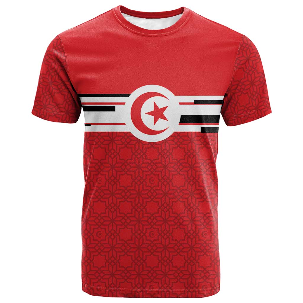 World Football 2026 Tunisia Custom T shirt Traditional Islamic Motif - Wonder Print Shop