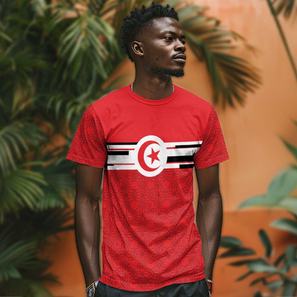 World Football 2026 Tunisia Custom T shirt Traditional Islamic Motif - Wonder Print Shop