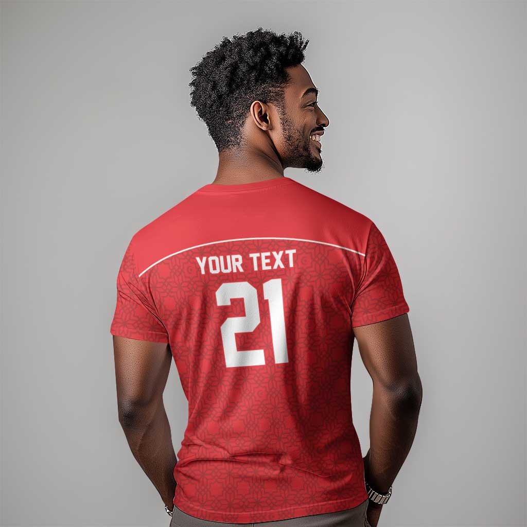 World Football 2026 Tunisia Custom T shirt Traditional Islamic Motif - Wonder Print Shop