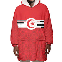 World Football 2026 Tunisia Custom Wearable Blanket Hoodie Traditional Islamic Motif - Wonder Print Shop