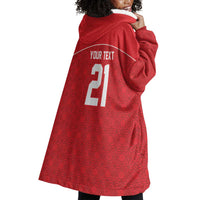 World Football 2026 Tunisia Custom Wearable Blanket Hoodie Traditional Islamic Motif - Wonder Print Shop