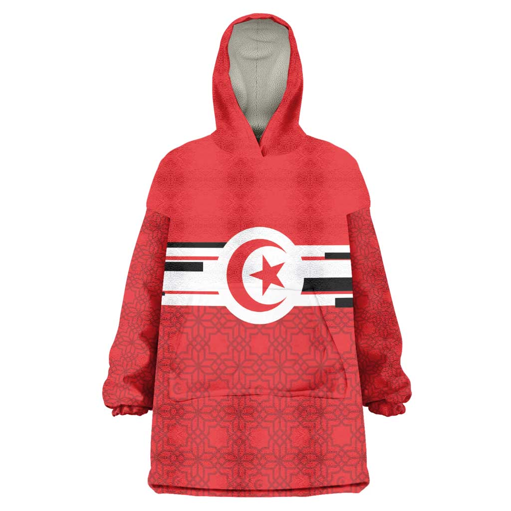 World Football 2026 Tunisia Custom Wearable Blanket Hoodie Traditional Islamic Motif - Wonder Print Shop