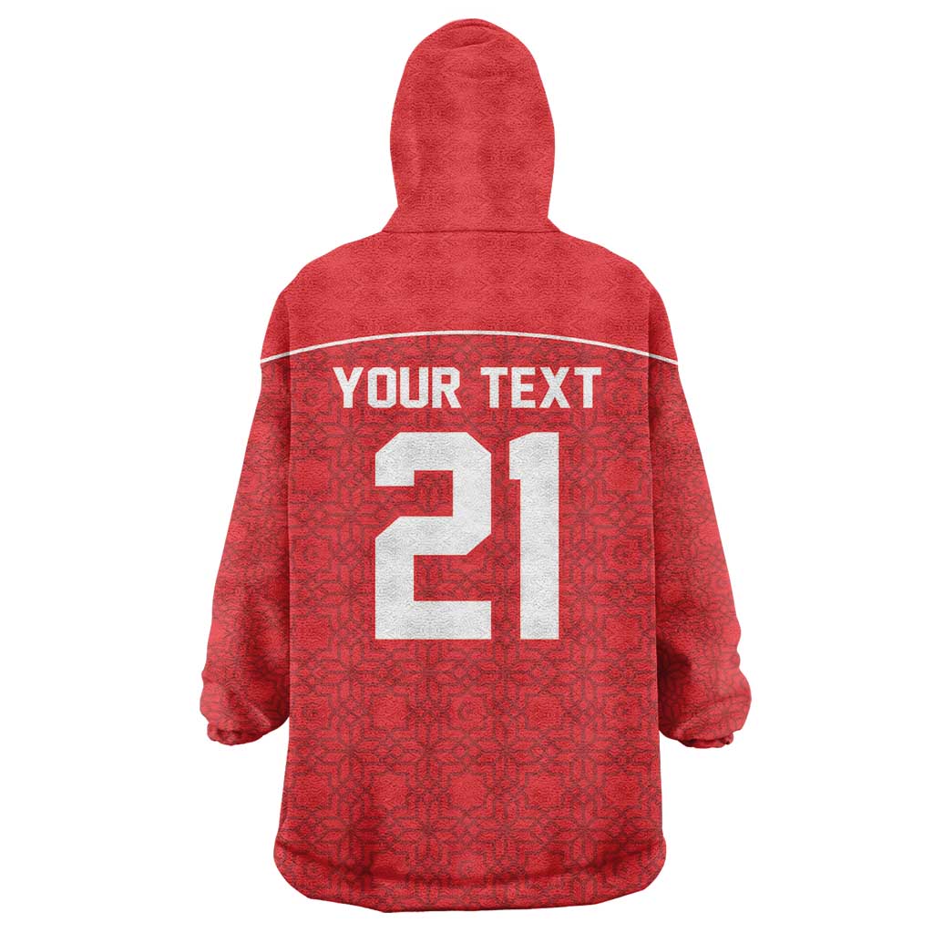 World Football 2026 Tunisia Custom Wearable Blanket Hoodie Traditional Islamic Motif - Wonder Print Shop