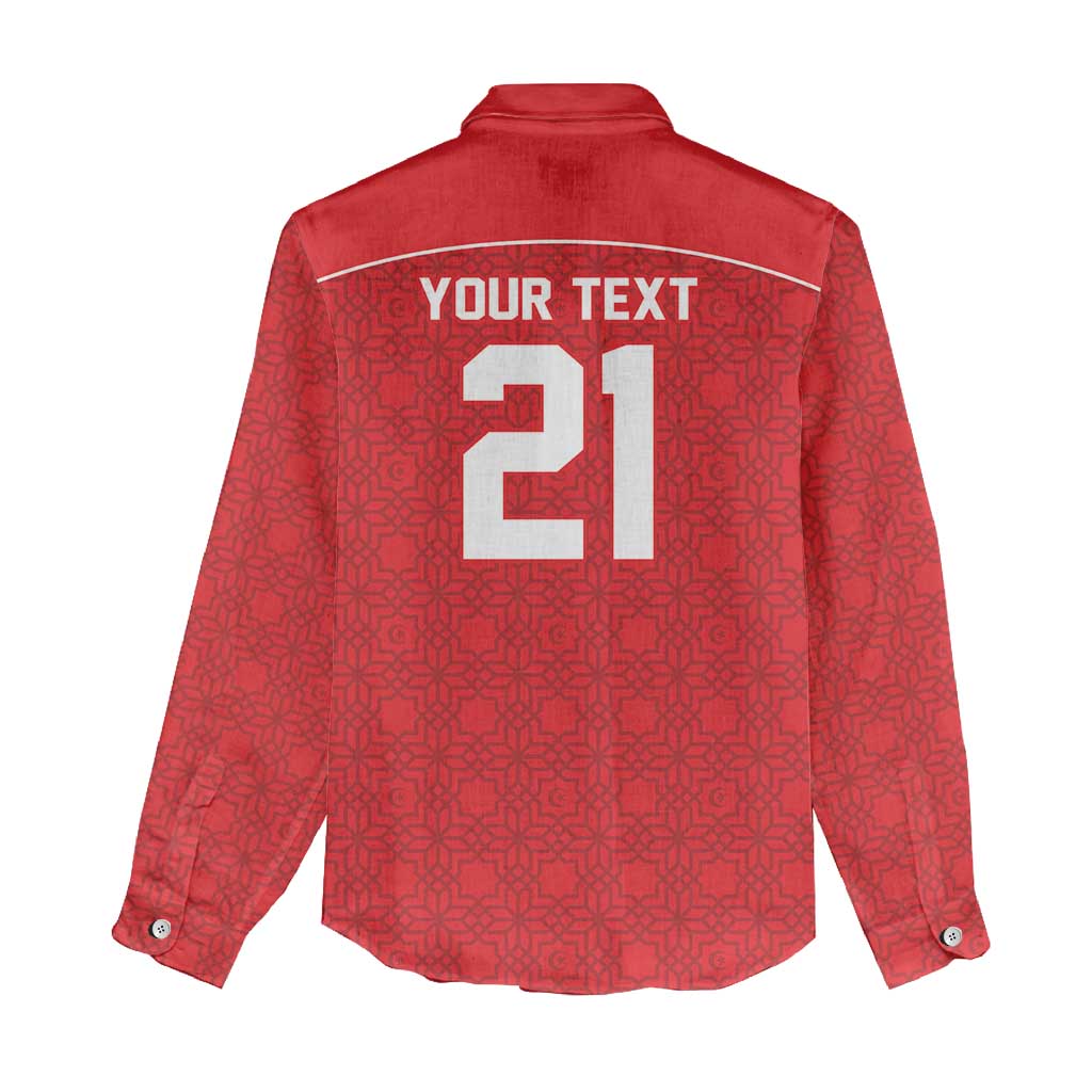 World Football 2026 Tunisia Custom Women Casual Shirt Traditional Islamic Motif - Wonder Print Shop