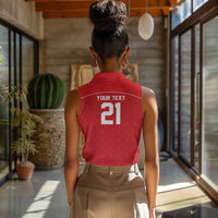 World Football 2026 Tunisia Custom Women Sleeveless Polo Shirt Traditional Islamic Motif - Wonder Print Shop