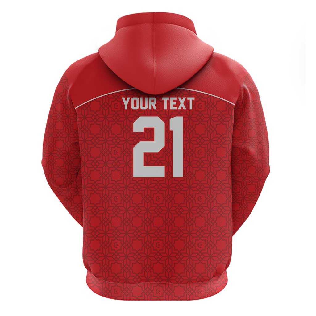 World Football 2026 Tunisia Custom Zip Hoodie Traditional Islamic Motif - Wonder Print Shop