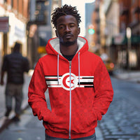 World Football 2026 Tunisia Custom Zip Hoodie Traditional Islamic Motif - Wonder Print Shop