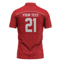 World Football 2026 Tunisia Custom Zipper Polo Shirt Traditional Islamic Motif - Wonder Print Shop