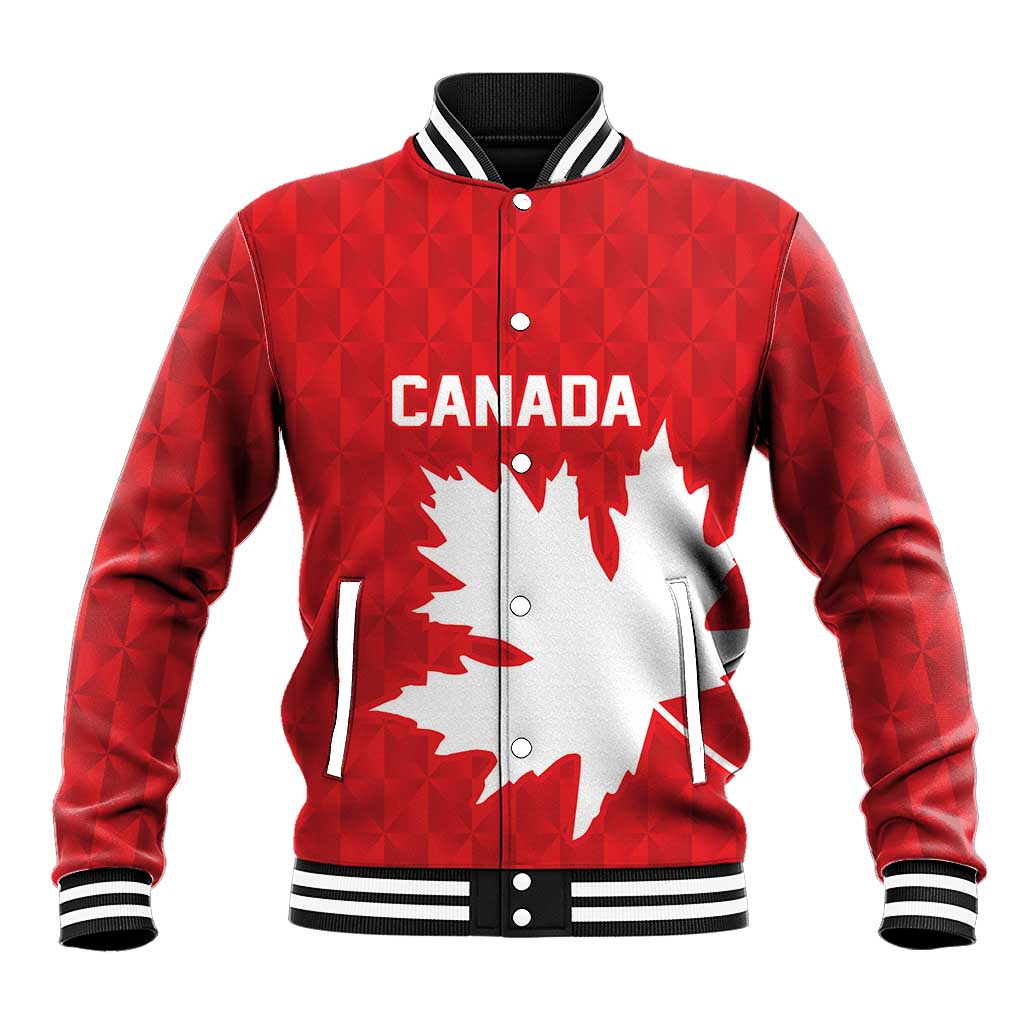 World Football 2026 Canada Custom Baseball Jacket Canucks Maple Leaf Pattern - Wonder Print Shop
