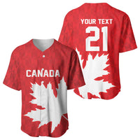 World Football 2026 Canada Custom Baseball Jersey Canucks Maple Leaf Pattern - Wonder Print Shop
