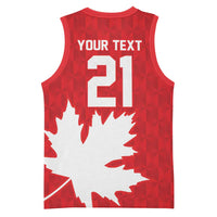 World Football 2026 Canada Custom Basketball Jersey Canucks Maple Leaf Pattern - Wonder Print Shop