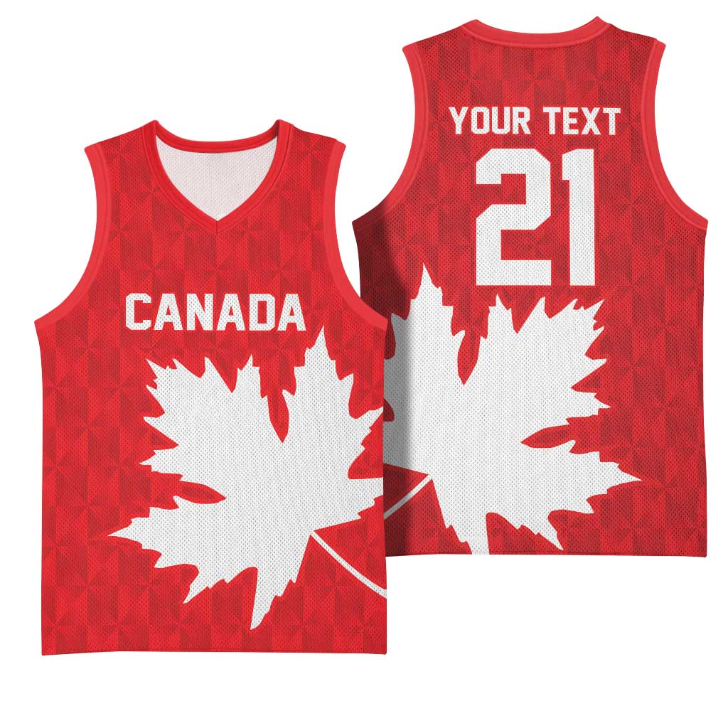 World Football 2026 Canada Custom Basketball Jersey Canucks Maple Leaf Pattern - Wonder Print Shop
