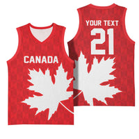 World Football 2026 Canada Custom Basketball Jersey Canucks Maple Leaf Pattern - Wonder Print Shop