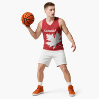 World Football 2026 Canada Custom Basketball Jersey Canucks Maple Leaf Pattern - Wonder Print Shop