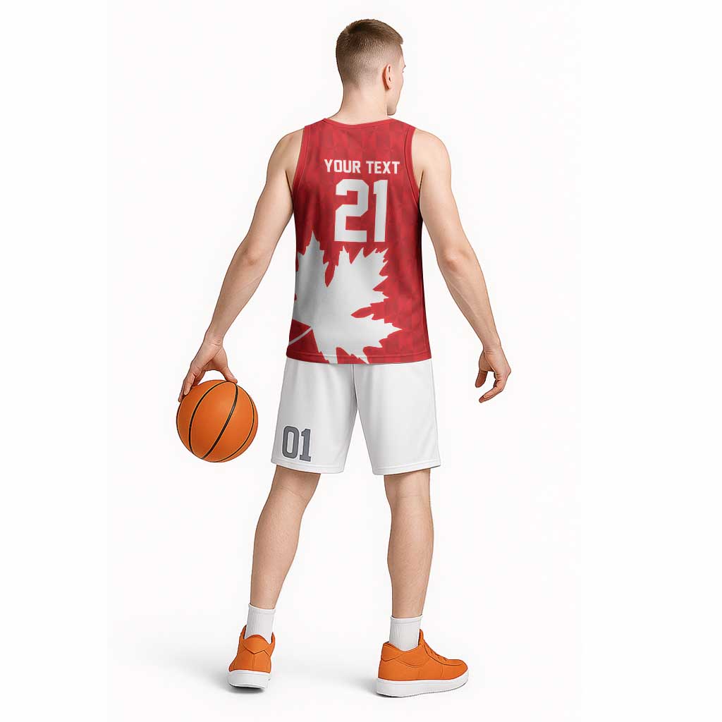 World Football 2026 Canada Custom Basketball Jersey Canucks Maple Leaf Pattern - Wonder Print Shop