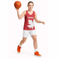 World Football 2026 Canada Custom Basketball Jersey Canucks Maple Leaf Pattern - Wonder Print Shop