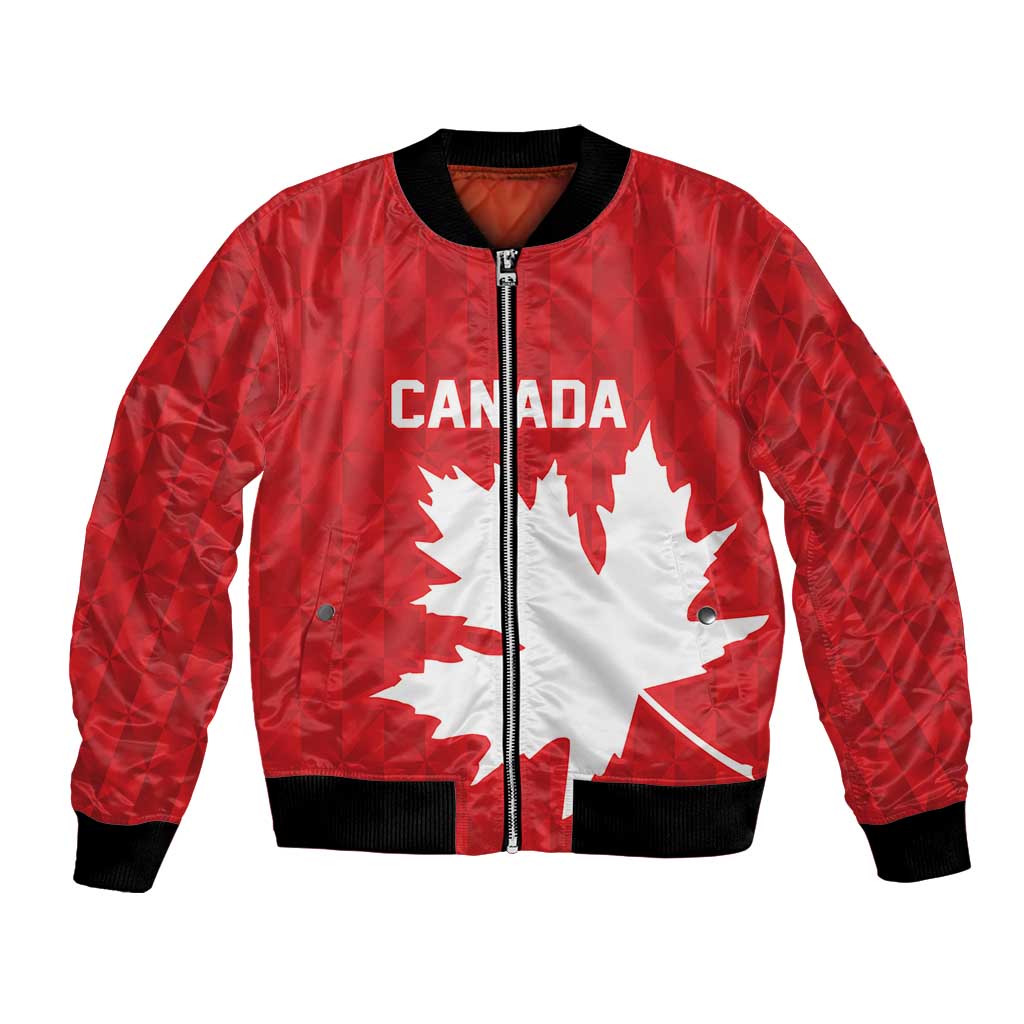 World Football 2026 Canada Custom Bomber Jacket Canucks Maple Leaf Pattern - Wonder Print Shop