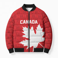 World Football 2026 Canada Custom Bomber Puffer Jacket Canucks Maple Leaf Pattern - Wonder Print Shop