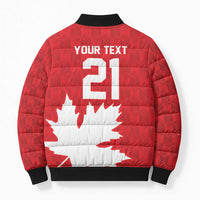 World Football 2026 Canada Custom Bomber Puffer Jacket Canucks Maple Leaf Pattern - Wonder Print Shop